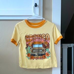 Comfortable yellow, bronco Ford, set